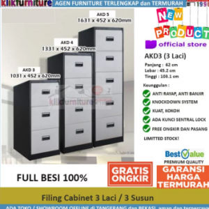 Filing Cabinet Besi 3 Susun 3 Laci AKD3