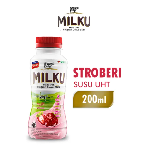 MILKU Susu UHT Stroberi 4 x 200ml