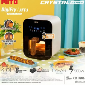 MITO Air Fryer AF8 Crystal Series Transparan Transparent 4 Liter AF 8